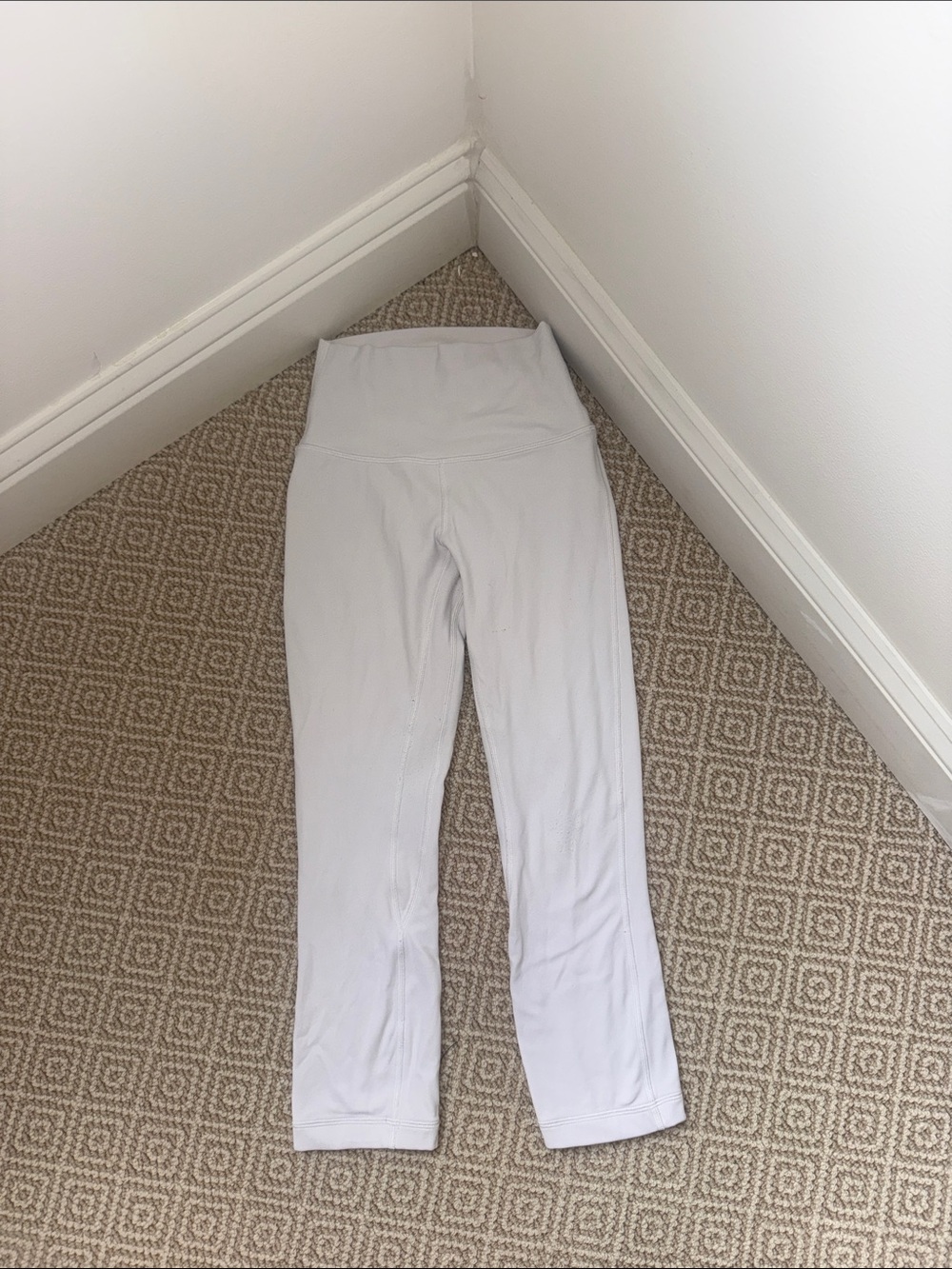 lululemon White High-Rise Cropped Yoga Leggings